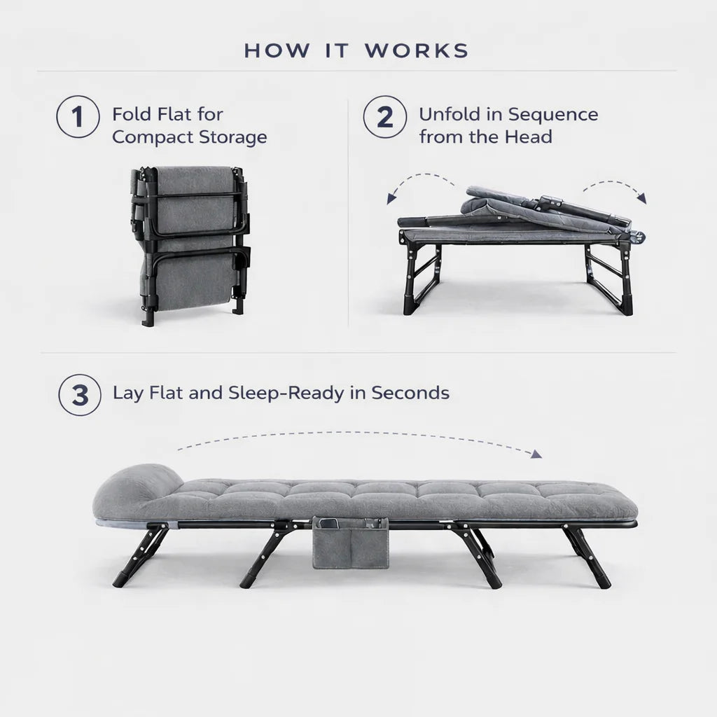 DreamFold Pro — Premium Folding Guest Bed