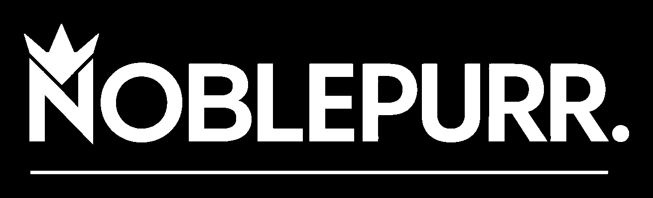 Noblepurr logo (white on black)